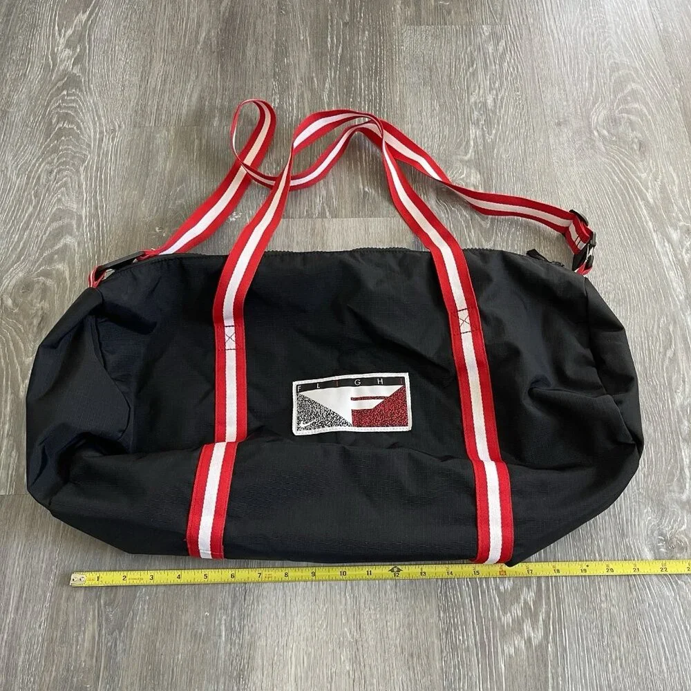 Nike Heritage Basketball Duffel Travel Bag Throwback Flight Black Red White